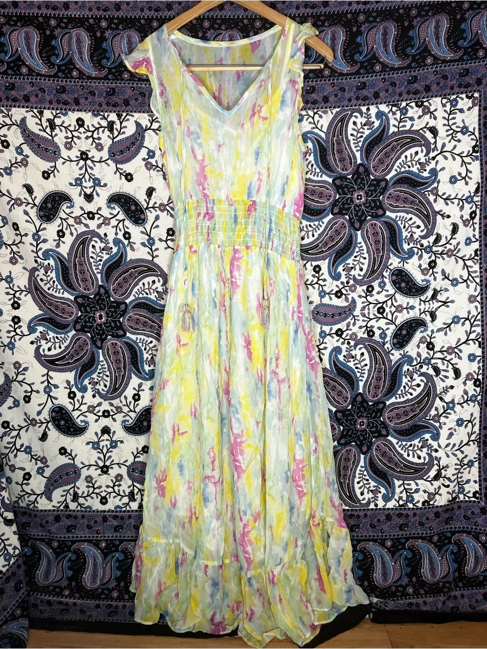 Anthropologie watercolors midi dress 6 - Picture 3 of 7